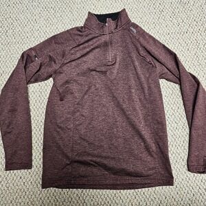 UNRL ELITE QUARTER ZIP II HEATHER BURGUNDY WOMENS SIZE SMALL